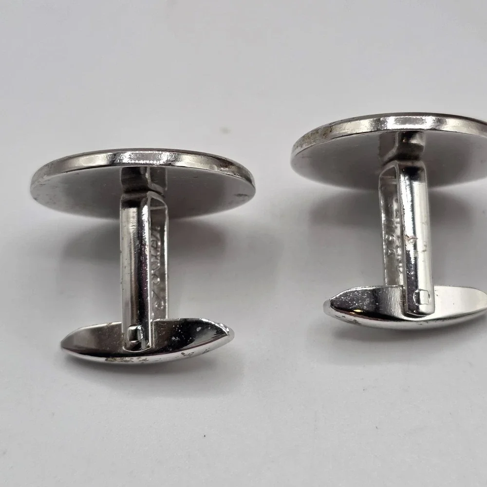 Foster Celtic Knot Cufflinks Silver Tone Round Men's Formal Wear Old Money